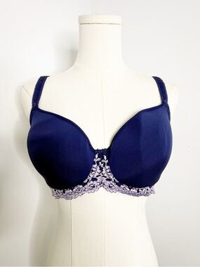 Wacoal Embrace Lace T-Shirt Bra 32DDD Blue Underwire Style 853191